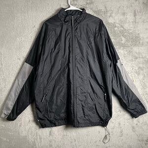 Vintage Nike Track Jacket Black Gray 90s Streetwear y2k Sportcore Size‎ XL